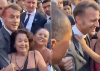 Macron causa revuelo en Brasil tras dejarse abrazar y besar por admiradoras en plena calle
