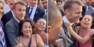 Macron causa revuelo en Brasil tras dejarse abrazar y besar por admiradoras en plena calle