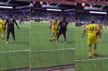 Cuauhtémoc Blanco lanzó un golpe al jugador rojiblanco Sergio en Clásico de Leyendas América vs. Chivas en McAllen