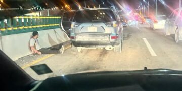 Reportan fuerte accidente frente a la estación del Tren Maya con varios lesionados