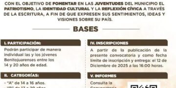 INVITA GOBIERNO DE BENITO JUÁREZ AL CONCURSO MUNICIPAL JUVENIL “CARTA A MI PATRIA 2025”