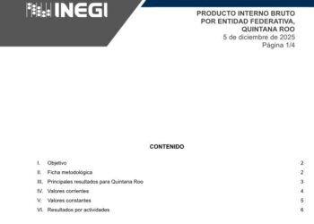 PIB DE QUINTANA ROO CAE 3.9% EN 2024, REPORTA EL INEGI