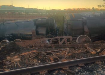Descarrilamiento de tren en Nogales provoca movilización de autoridades