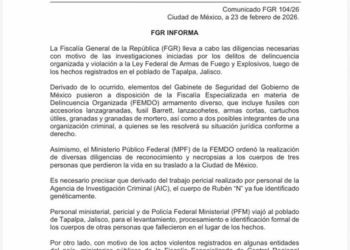 La FGR confirma la identidad genética de El Mencho tras operativo en Jalisco