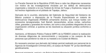 La FGR confirma la identidad genética de El Mencho tras operativo en Jalisco
