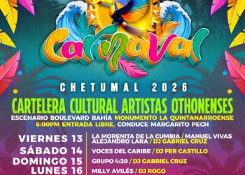 "Más de 30 artistas brillarán en el Carnaval de Chetumal 2026"