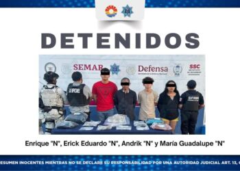 Narcomenudeo en Cancún detienen a cuatro personas y aseguran más de 200 dosis