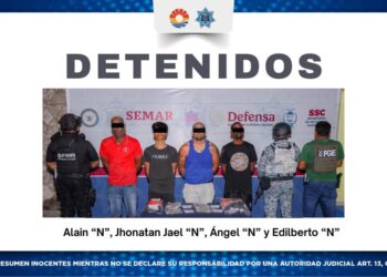 Operativo Blindaje Cancún logra la detención de cuatro personas y el aseguramiento de narcóticos