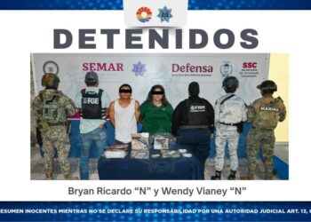 "Detienen a pareja por delitos contra la salud durante operativo Blindaje Cancún"