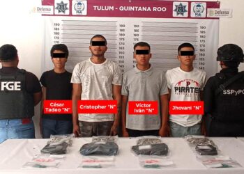 Operativo en el Caribe: Capturan a cuatro sujetos con drogas en la zona costera de Tulum