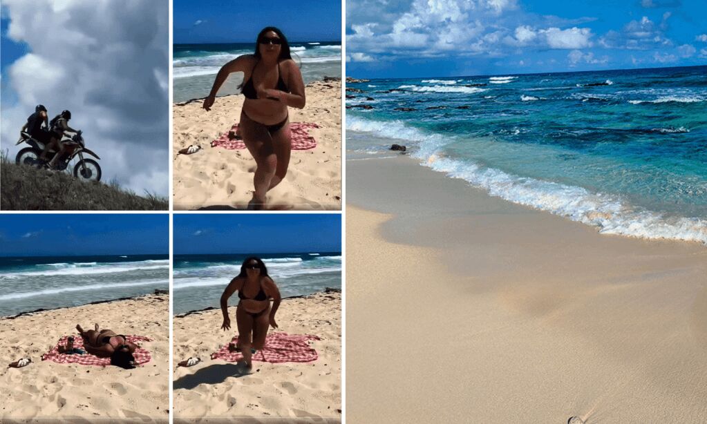 Una joven turista forcejeó para evitar el robo de su celular en una playa de Cozumel y quedó grabado en video; así ocurrió