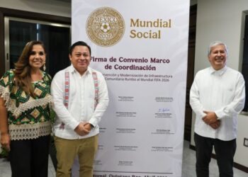 Mara Lezama firma convenio Proyecto Mundial Social 2026 para impulsar el deporte como herramienta de bienestar