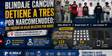 🚔 Blindaje Cancún detiene a tres por narcomenudeo; dos figuran en atlas delictivo por robos