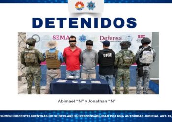Autoridades policiacas aseguran a implicados en presunto narcomenudeo en Cancún