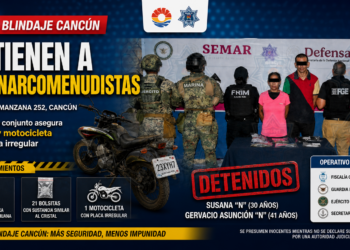 🚔⚠️ Blindaje Cancún detiene a dos narcomenudistas