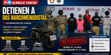 🚔⚠️ Blindaje Cancún detiene a dos narcomenudistas