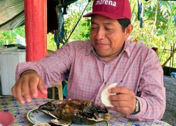 🚨 Sigue la mata dando: líder de Morena come tortuga protegida