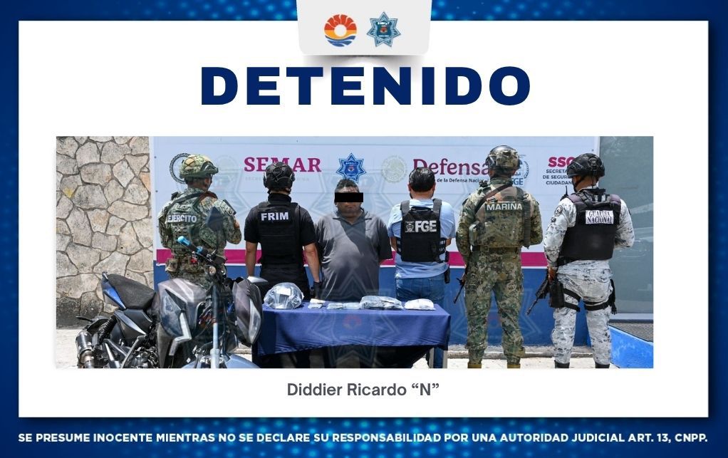 Detienen a sujeto con drogas en Cancún y lo vinculan con una red de robos violentos a transeúntes.jpeg
