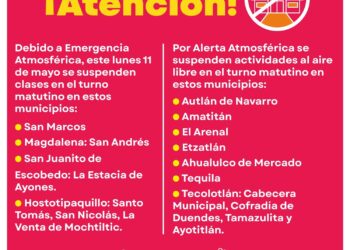 Jalisco suspende clases presenciales debido a la emergencia atmosférica