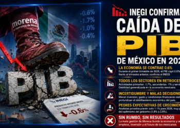 📉 Inegi confirma caída del PIB de México en 2026
