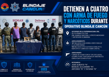 🚔 Operativo Blindaje Cancún deja cuatro detenidos armados