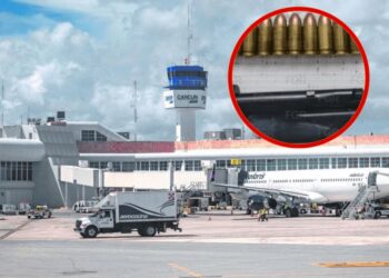 Detienen a pasajero en el aeropuerto de Cancún, llevaba cartuchos ocultos en su equipaje