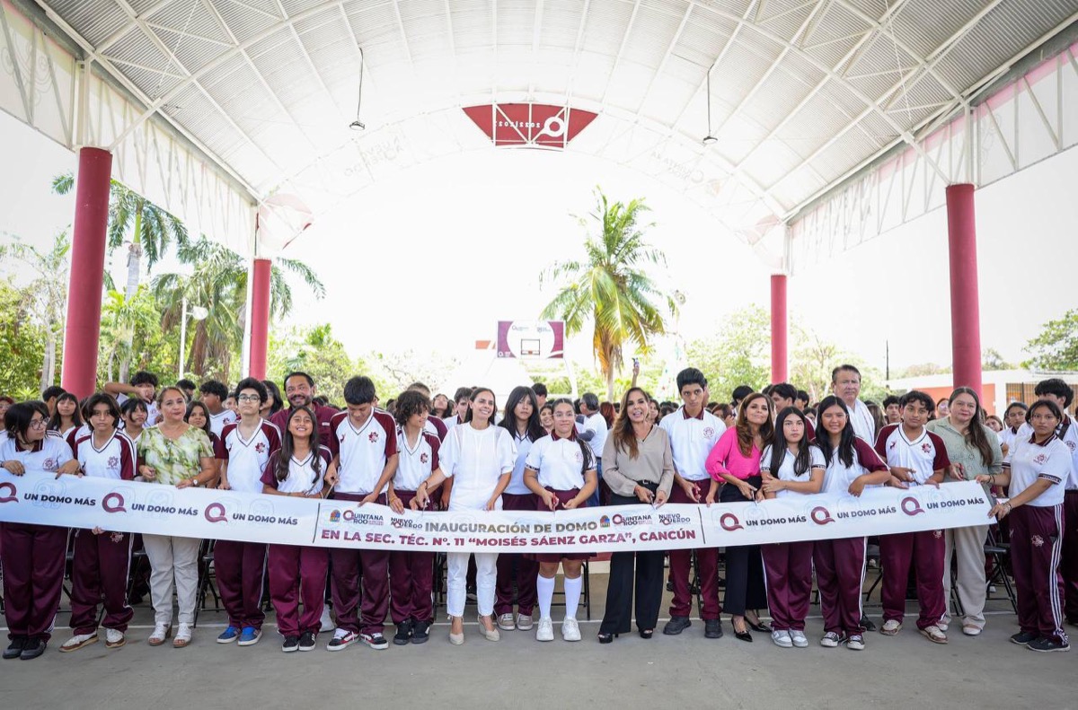 Inauguran domo en la Secundaria Técnica 11 de Cancún