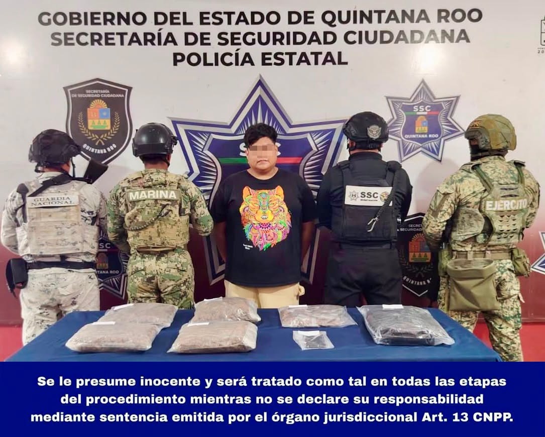 Detienen a presunto narcomenudista en Benito Juárez