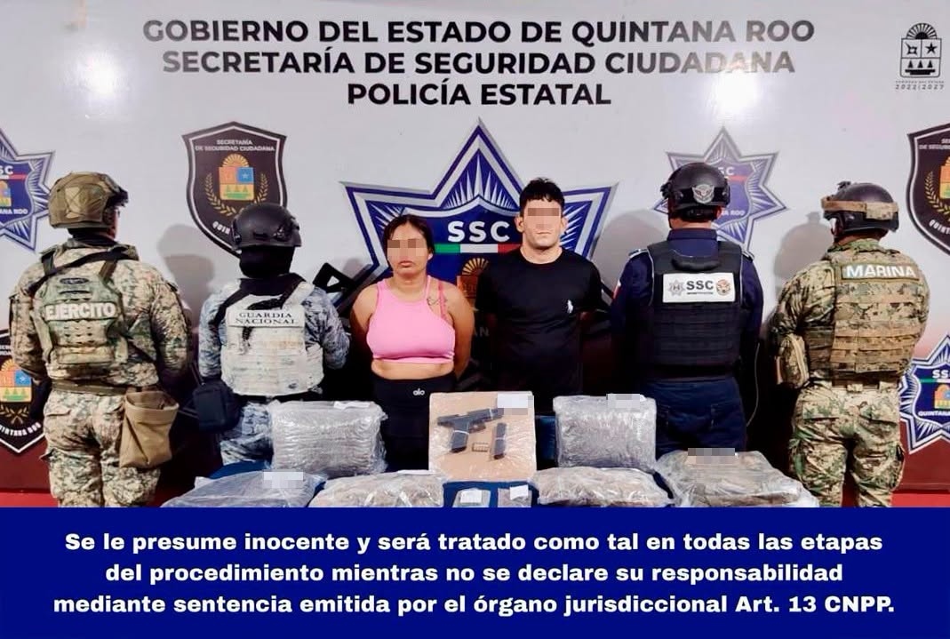 Detienen a dos por presunto narcomenudeo en Cancún
