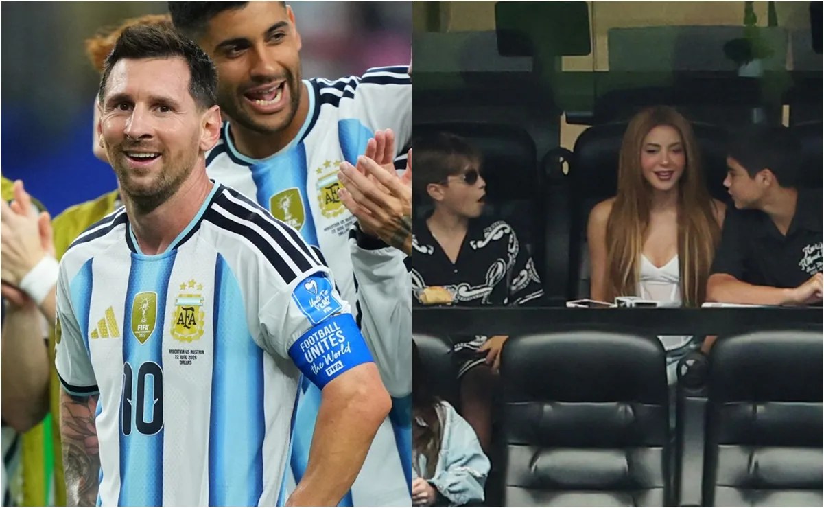 Shakira apoya a Argentina en partido contra Austria