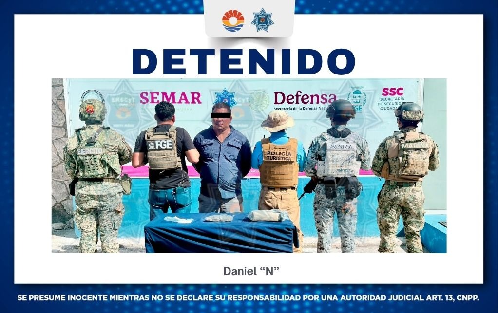 Detienen a hombre por narcomenudeo en Playa Langosta