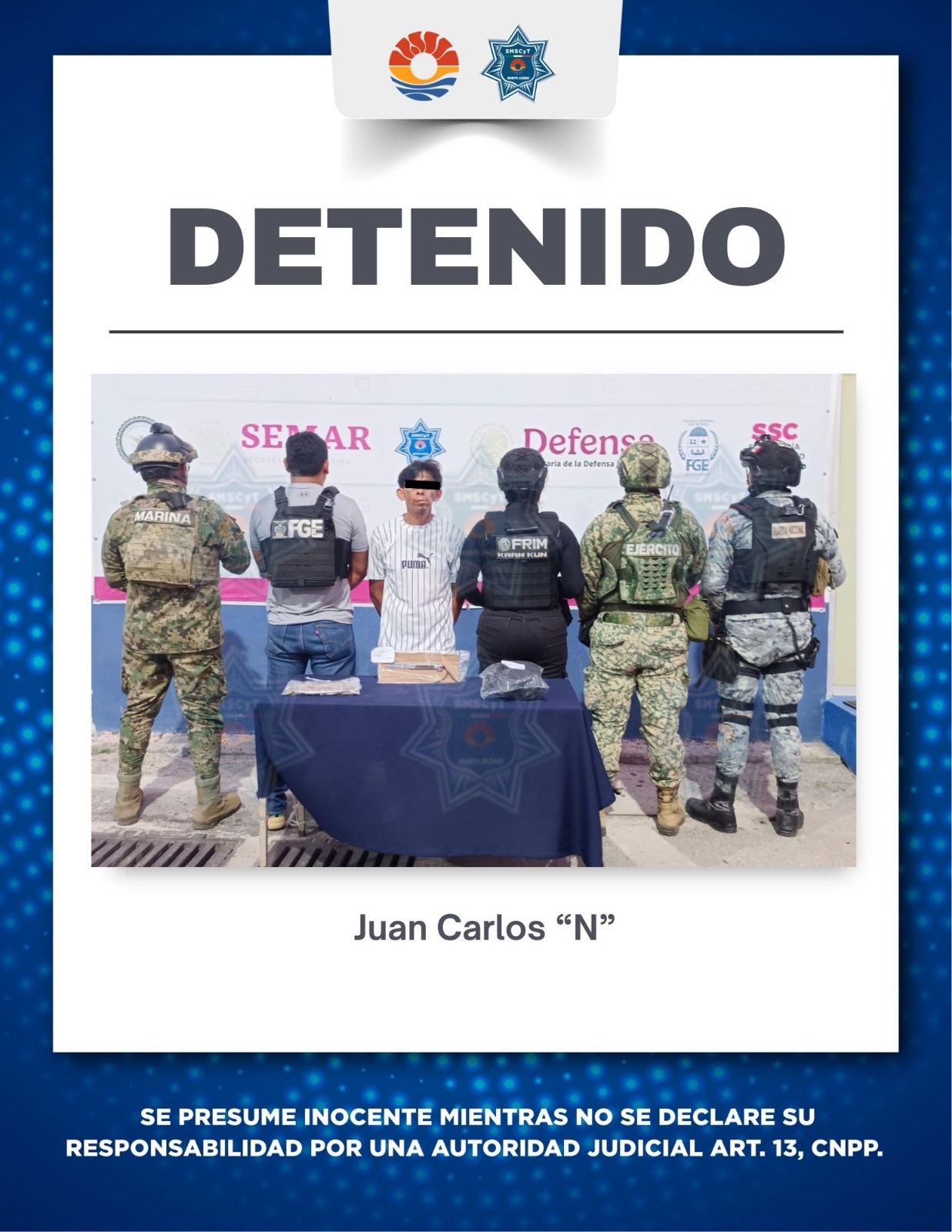 Detienen a hombre por narcomenudeo en Cancún