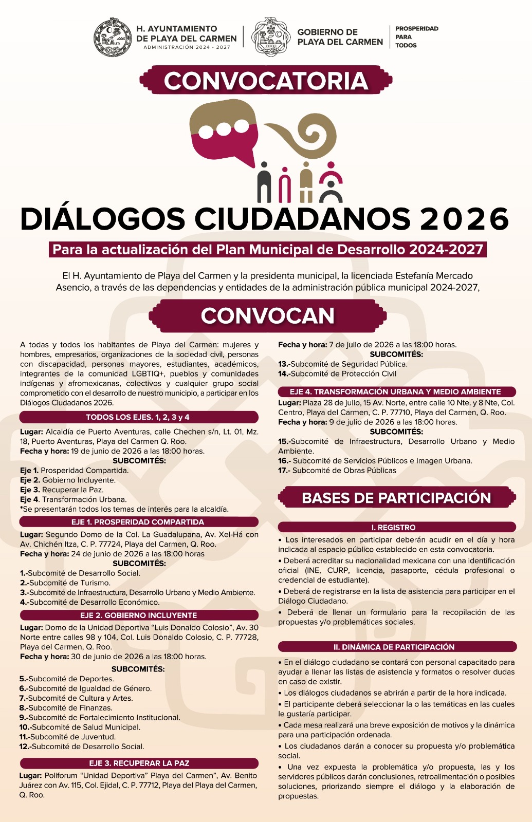 Playa del Carmen impulsa Diálogos Ciudadanos 2026