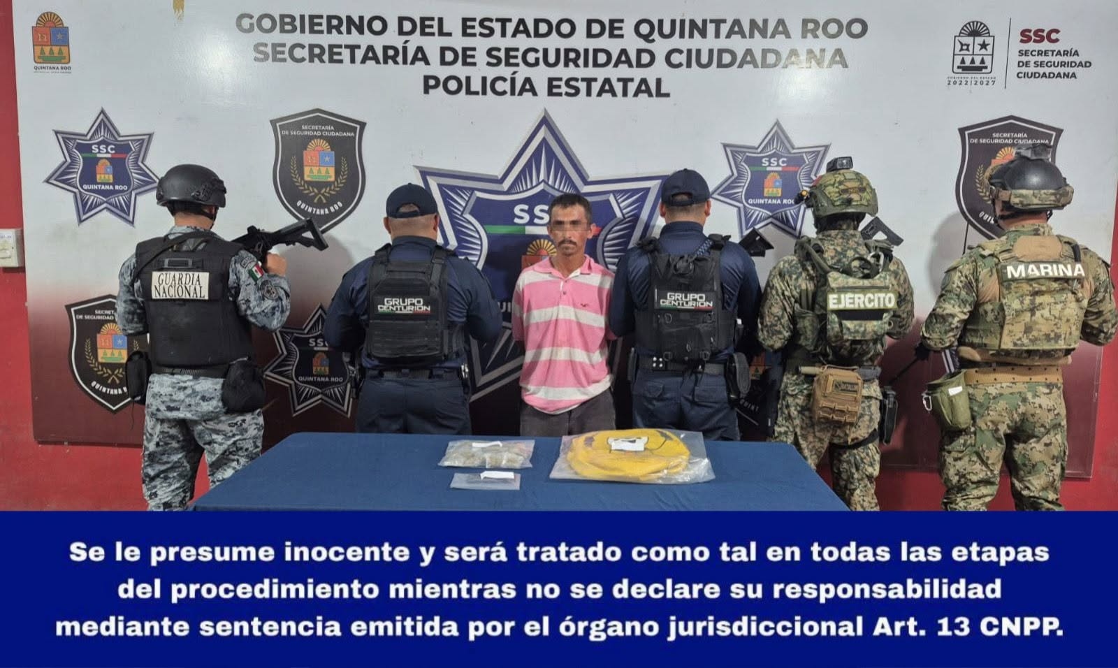 Detienen a hombre por presunto narcomenudeo en Benito Juárez