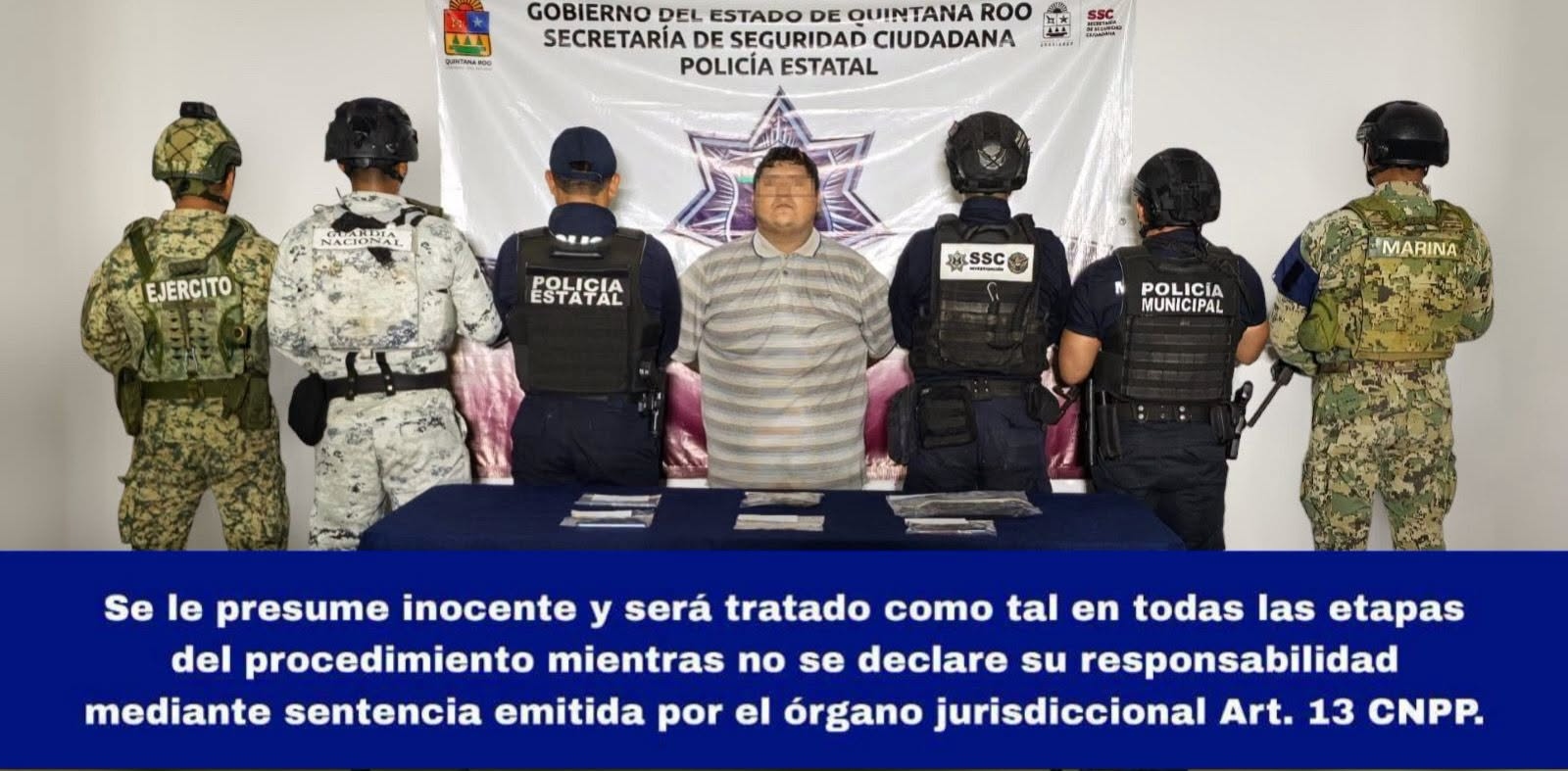 Detienen a presunto narcomenudista en Cozumel