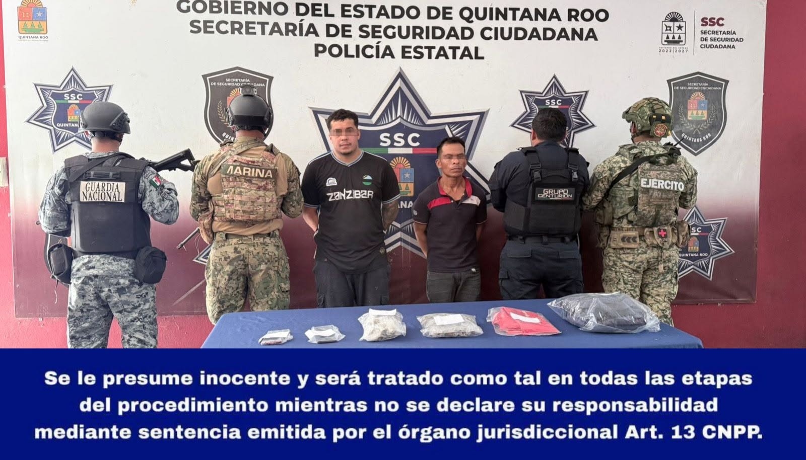 Detienen a dos por presunto narcomenudeo en Isla Mujeres