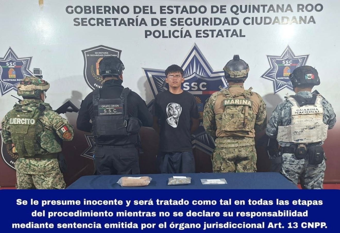 Detienen a presunto narcomenudista en Benito Juárez