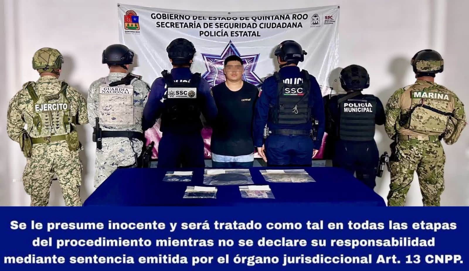 Detienen a presunto narcomenudista en Cozumel