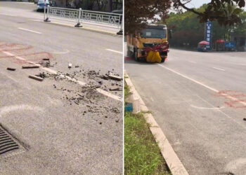 VIDEO;🤖🧹 Máquina china limpia calles y sorprende por su precisión