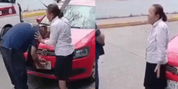 VIDEO🚨 Abuelita con machete enfrenta a tránsitos en Chiapas