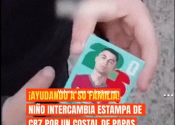 VIDEO//Niño cambia estampa de Cristiano Ronaldo por papas