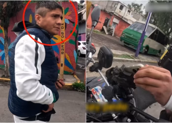 🚨 Pasajero asalta a motociclista y todo queda grabado