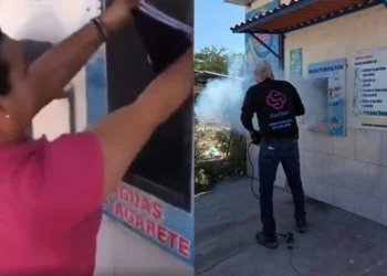VIDEO😱💧 Mujer lava ropa interior en purificadora y desata indignación