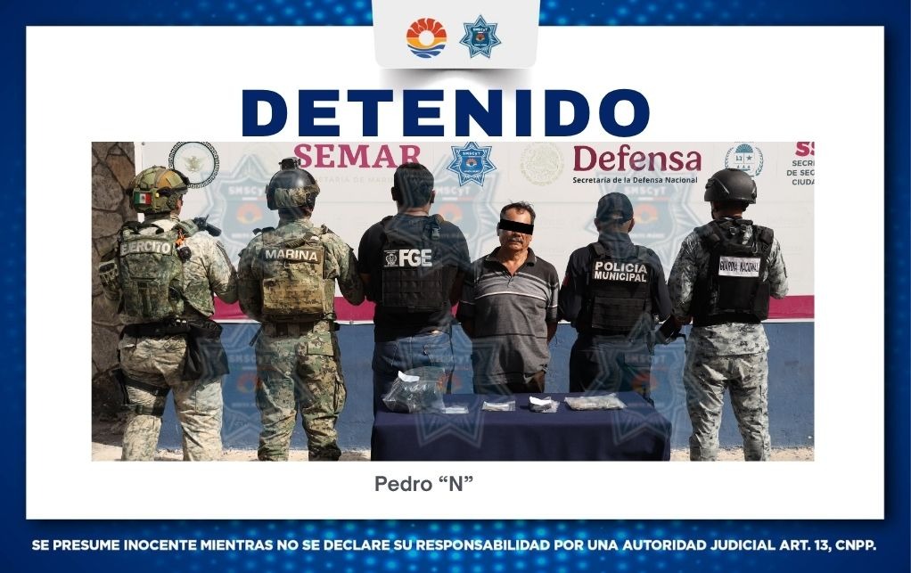Detienen a hombre por narcomenudeo en Cancún