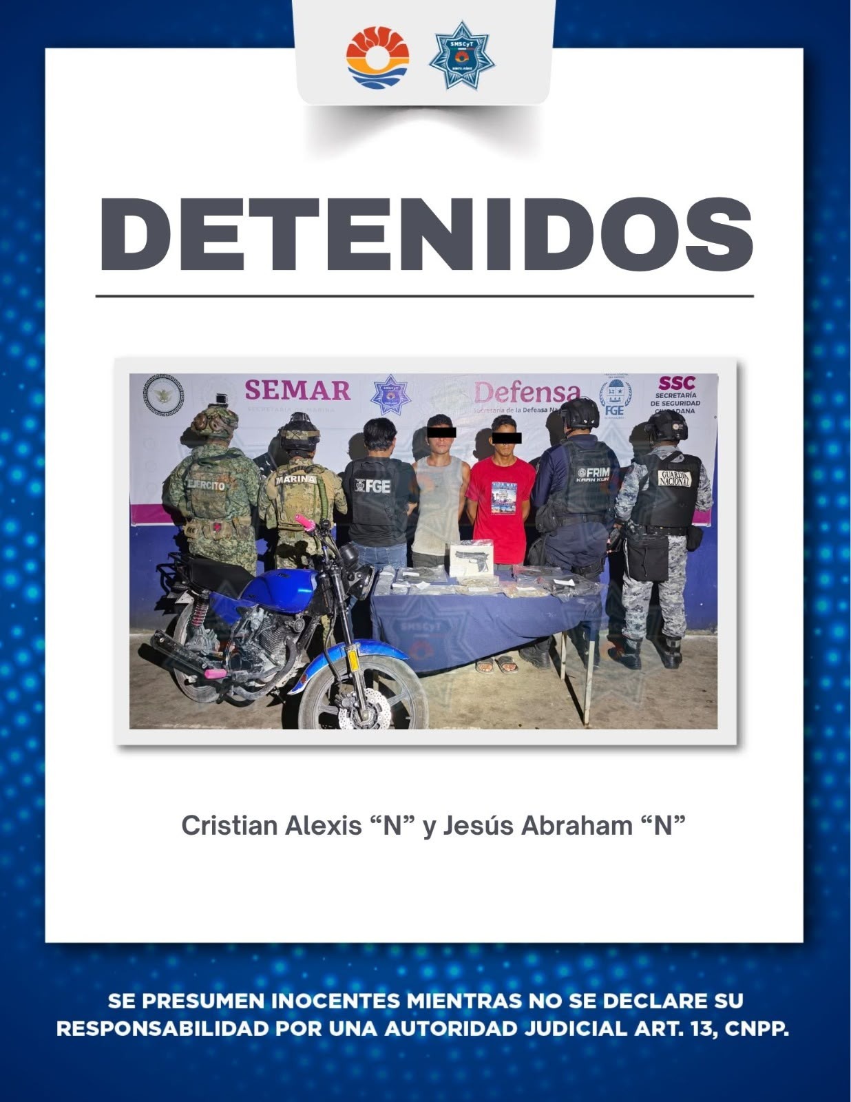 Detienen a tres y recuperan moto robada en Cancún