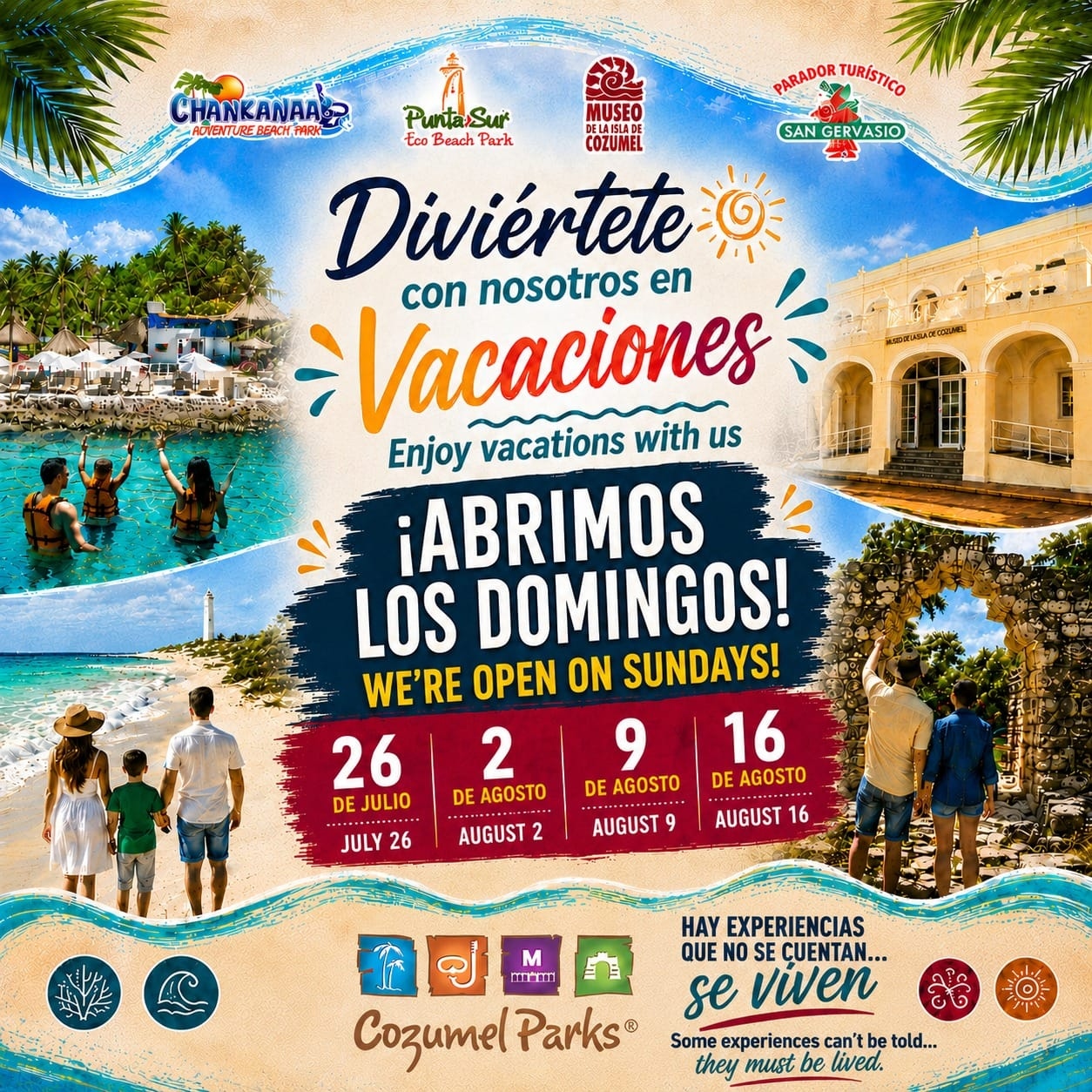 FPMC amplía horarios en parques de Cozumel este verano