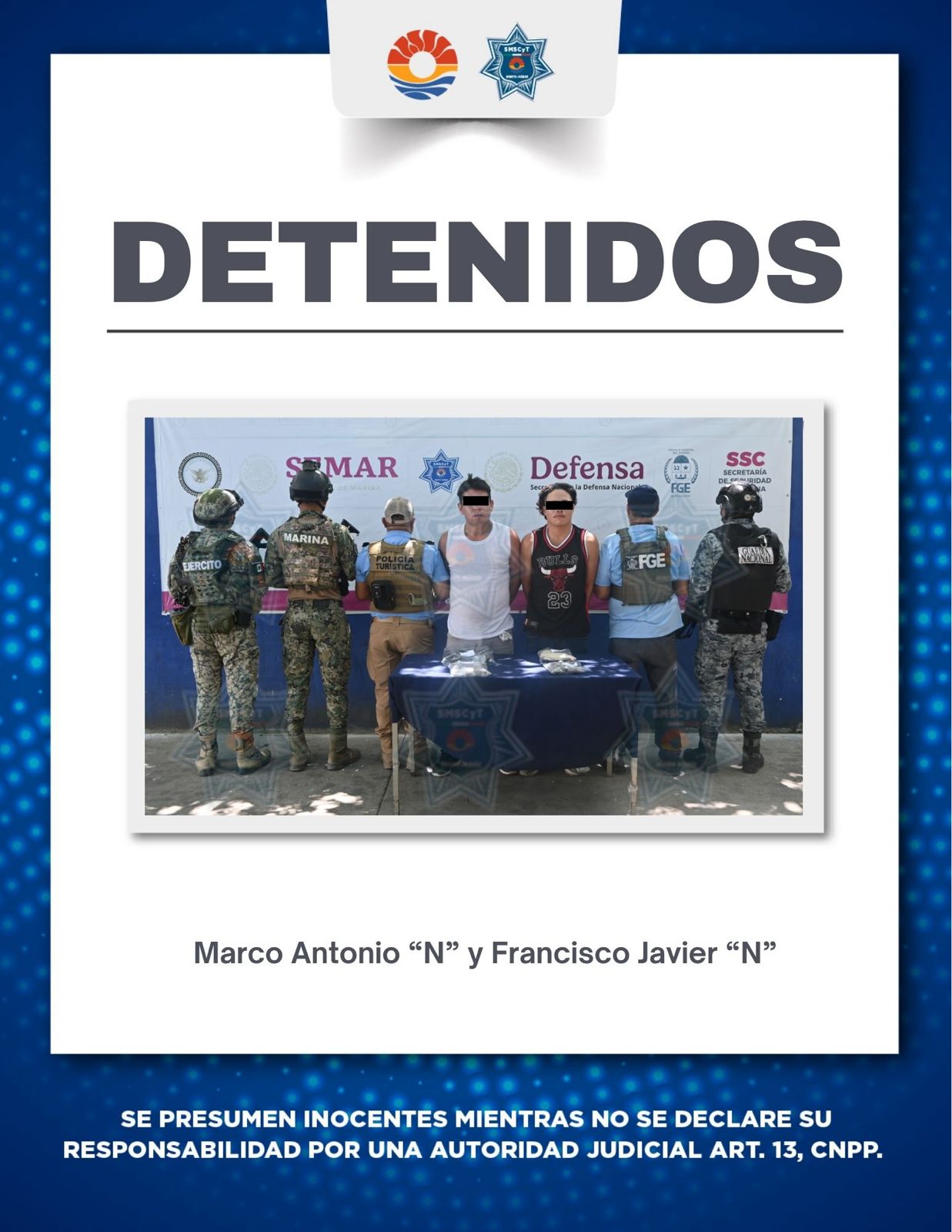 Detienen a dos por delitos contra la salud en Cancún