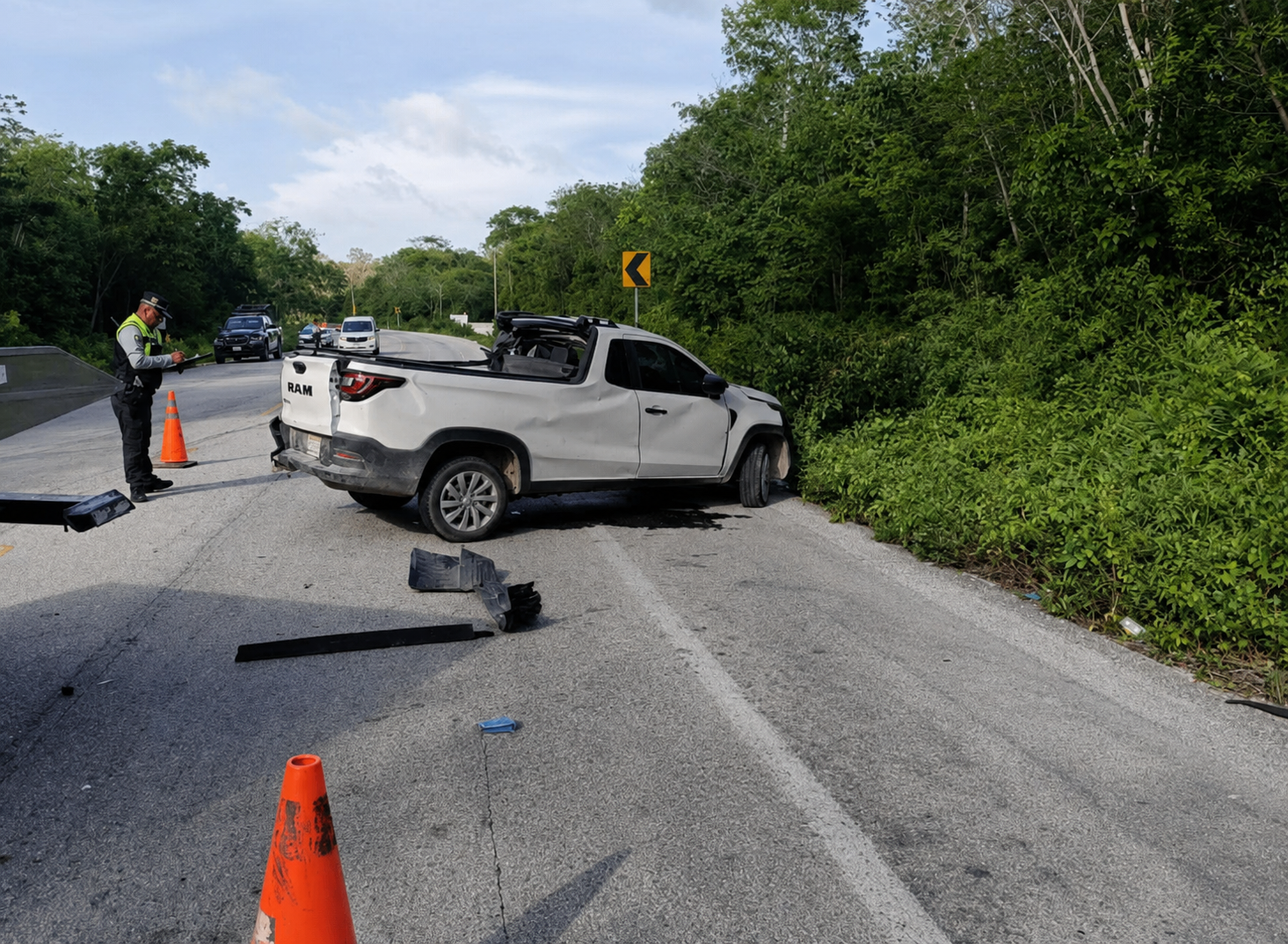 Accidente en carretera 307 deja tres heridos en Tulum