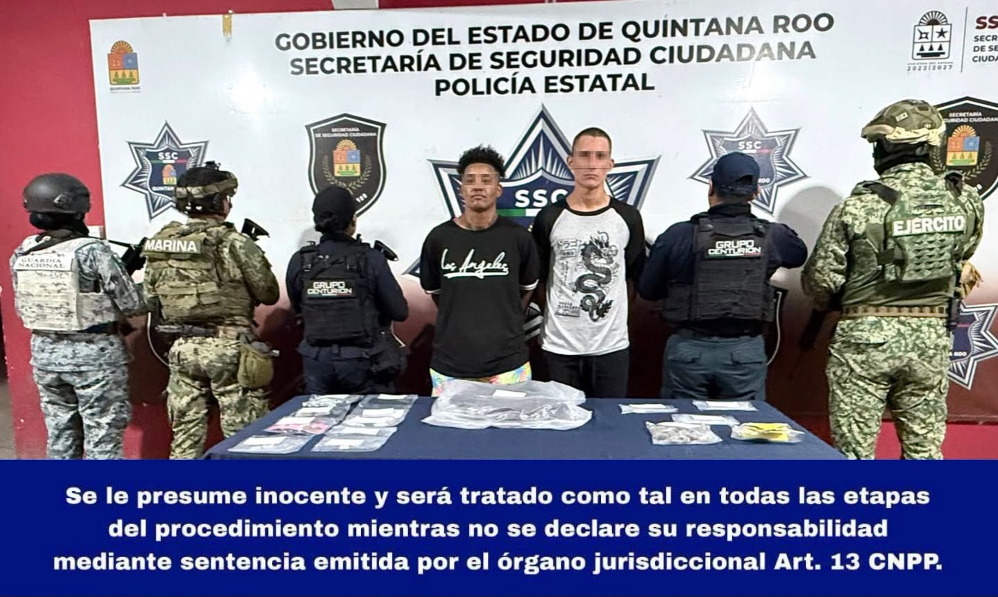 Detienen a dos por drogas y armas en Holbox