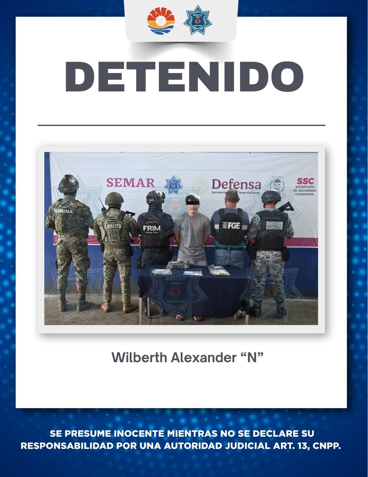 Detienen a hombre por narcomenudeo en Cancún
